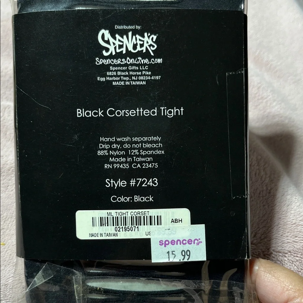 Spencer's Black Corsetted Tights